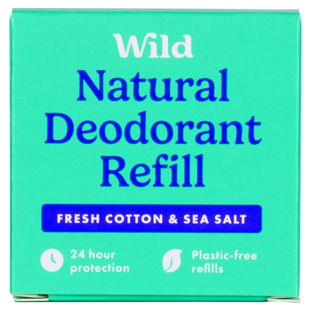 Wild Cruelty-free Fresh Cotton & Sea Salt Deo Refill, 40g