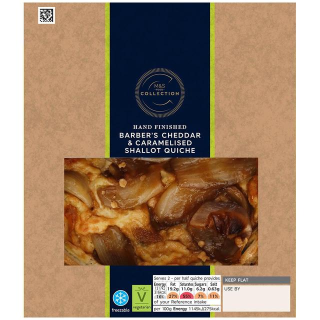 M & S Barbers Cheddar & Caramelised Onion Quiche, 230g