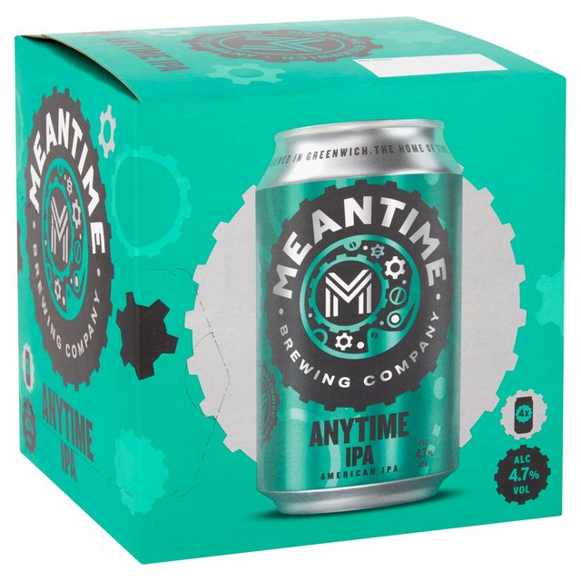 Meantime Anytime IPA Beer Lager Cans, 4 x 330ml