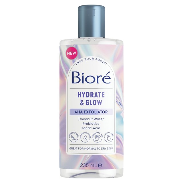 Biore Dewy Hydration Gentle Exfoliating Toner for Normal to Dry Skin, 235ml