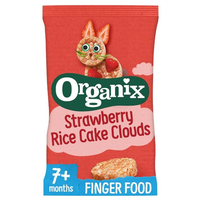 Organix Strawberry Rice Cake Clouds Baby Snack 7 Months+, 40g