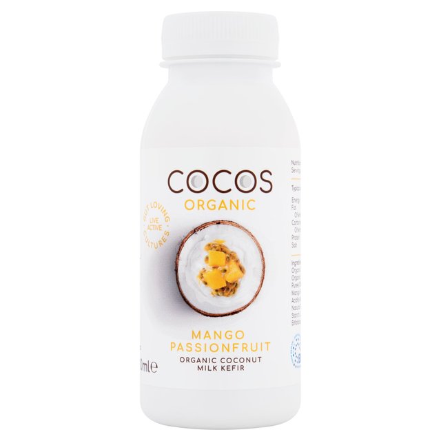 Cocos Vegan Organic Mango and Passionfruit Coconut Kefir Drink, 200ml