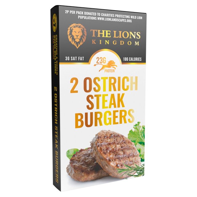 The Lions Kingdom Ostrich Steak Burgers, 250g