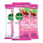 Dettol Antibacterial Biodegradable Pomegranate and Lime Multi Surface Wipes