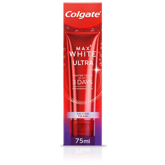 Colgate Max White Ultra Active Foam Whitening Toothpaste, 75ml