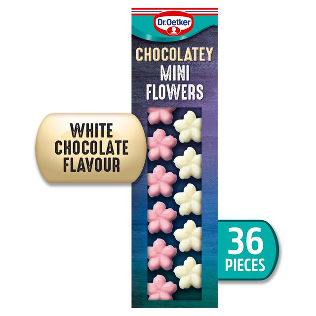 Dr. Oetker 36 Chocolate Flavour Mini Flowers Cake Decorations, 13g