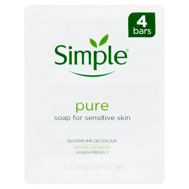 Simple Pure Simple Bar Soap, 4 x 100g
