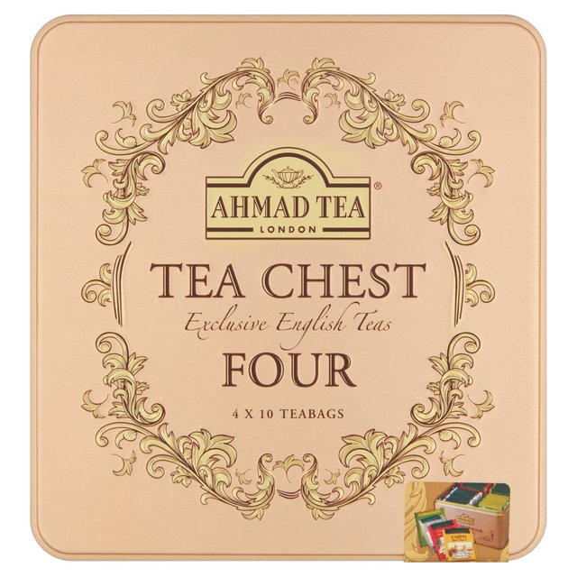 Ahmad Tea Tea Chest Four Caddy, 4 x 10 Teabags, 40 Per Pack