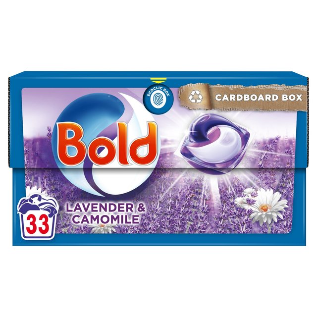Bold Long-Lasting Lavender 3in1 Pods Washing Capsules & Camomile For 34 Washes, 33 Per Pack