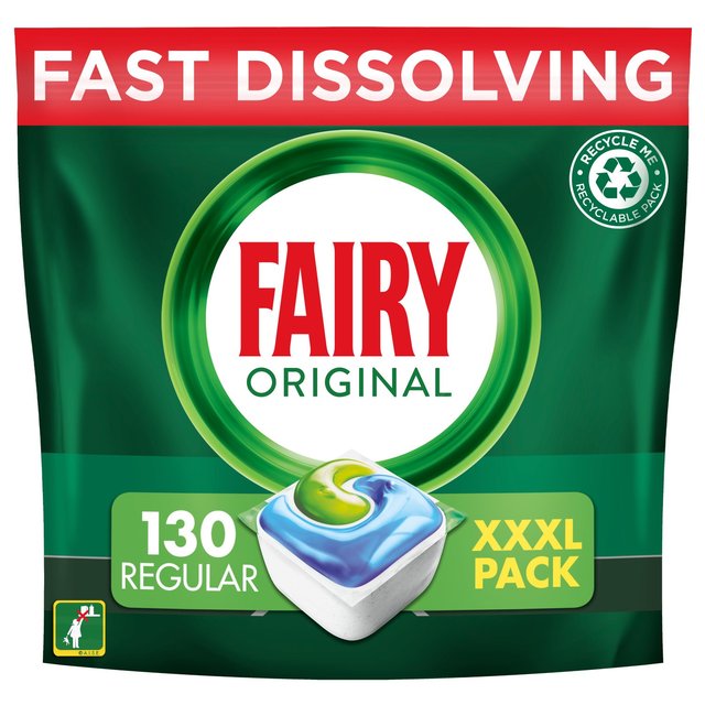 Fairy All In One Original Dishwasher Tablets, XXXL, 130 Per Pack