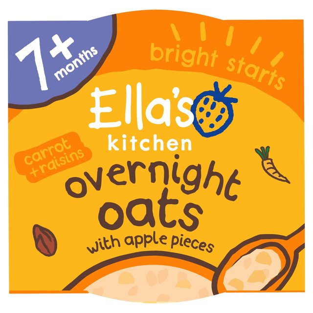 Ella’s Kitchen Carrot and Raisins Overnight Oats Baby Breakfast 7+ Months, 130g