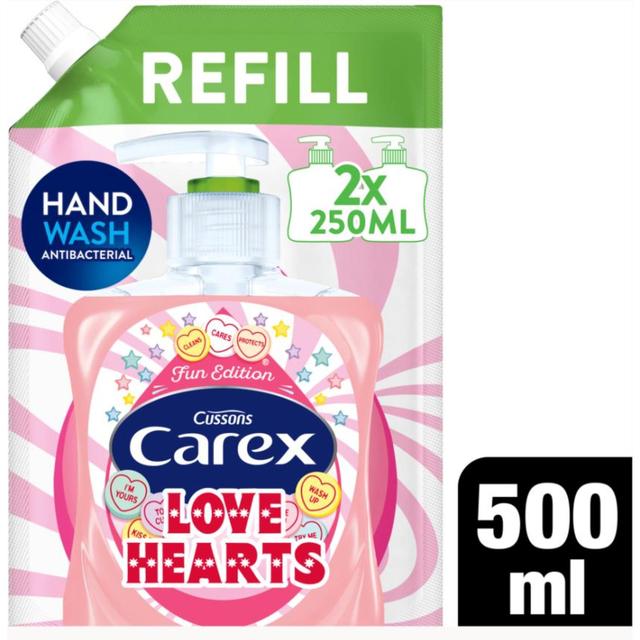 Carex Fun Editions Love Hearts Antibacterial Handwash Refill, 500ml