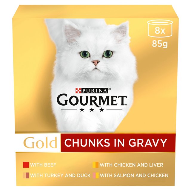 Gourmet Gold Beef in Gravy Cat Food, 8 x 85g