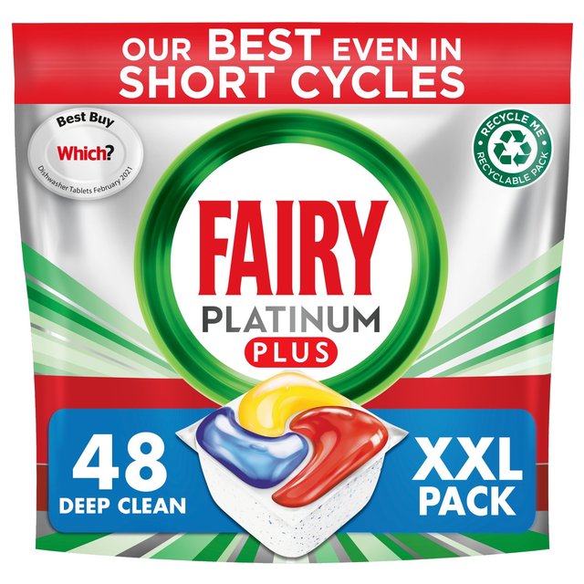 Fairy Platinum Plus Deep Clean, 48 Per Pack