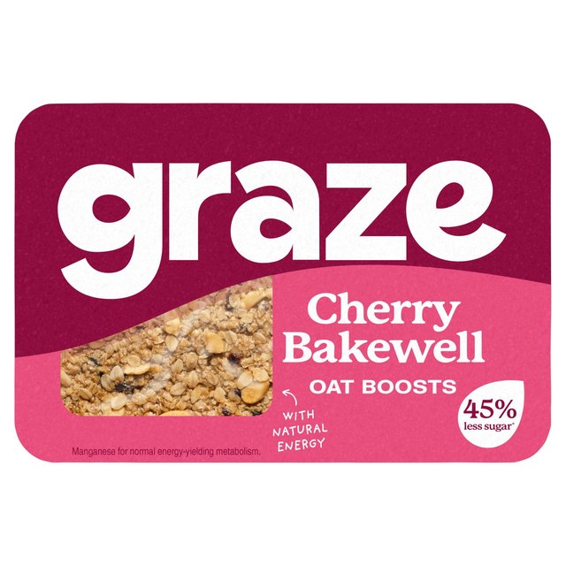 Graze Vegan Cherry Bakewell Snack Bars With Oats, 50g