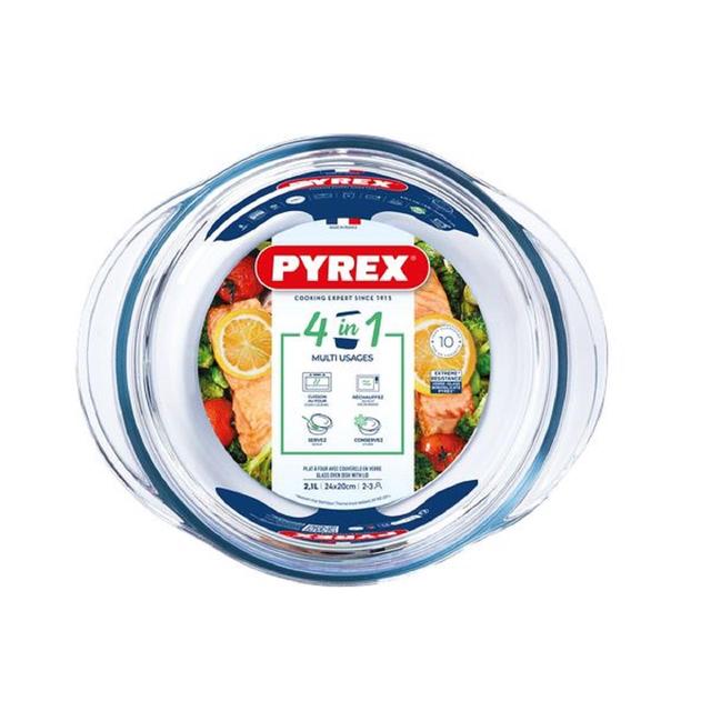 Pyrex Round Casserole, 2.3L Dish + 0.7L Lid