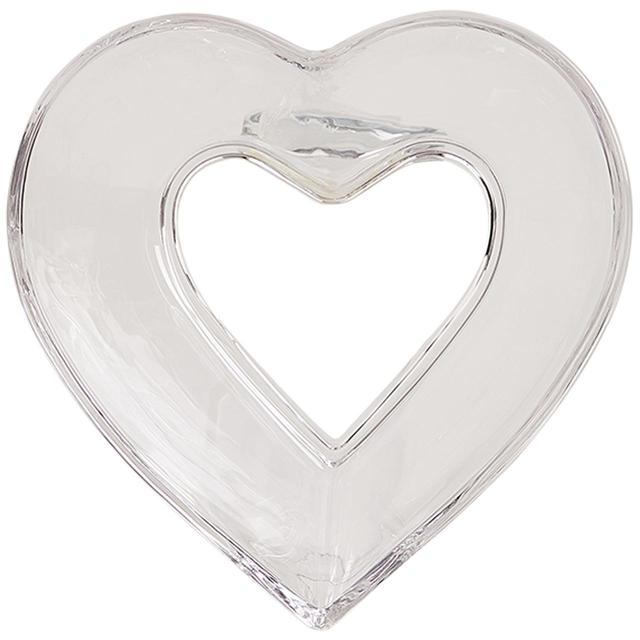 M & S Collection Small Glass Heart Serving Bowl, One Size, Clear