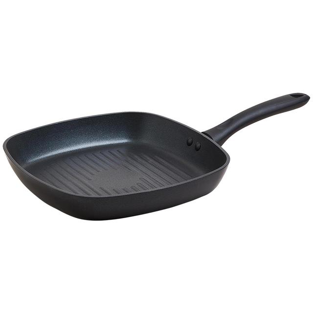 M & S Collection Black Aluminium 26cm Non-Stick Griddle Pan, Black