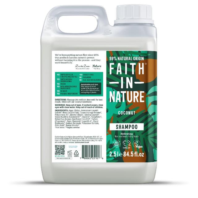 Faith in Nature Coconut Shampoo, 2.5L