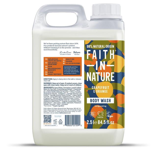 Faith In Nature Grapefruit & Orange Body Wash, 2.5L