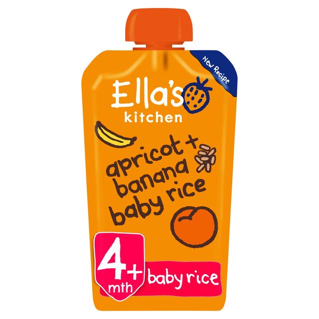 Ella’s Kitchen Apricot and Banana Baby Rice Baby Food Pouch 4+ Months, 120g
