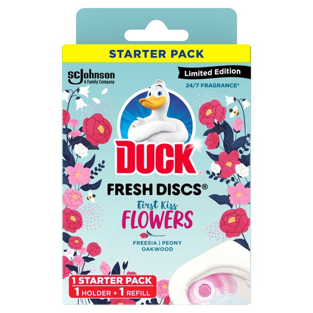 Duck Toilet Fresh Discs Holder First Kiss Flowers, 36ml