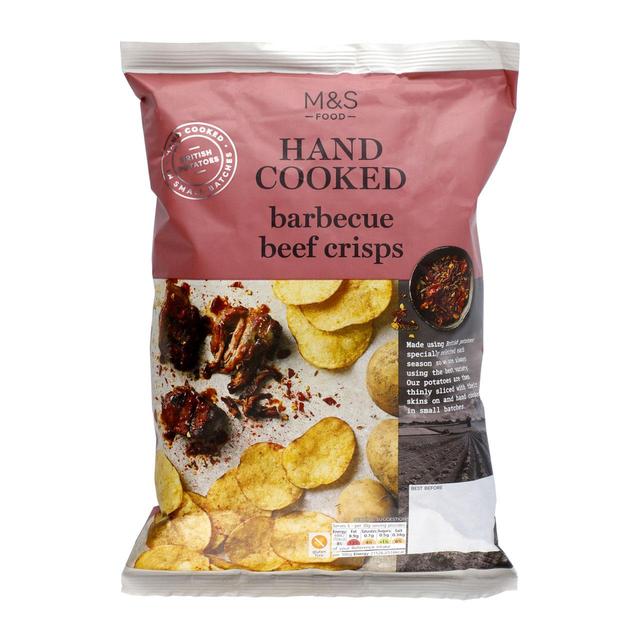 M & S Barbecue Beef Flavour Hand Cooked Crisps, 150g
