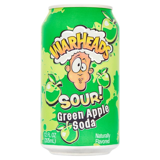 Warheads Green Apple Soda, 355ml