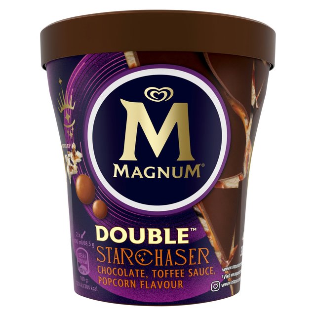 Magnum Star Chaser Chocolate Caramel & Popcorn Ice Cream Tub, 440ml