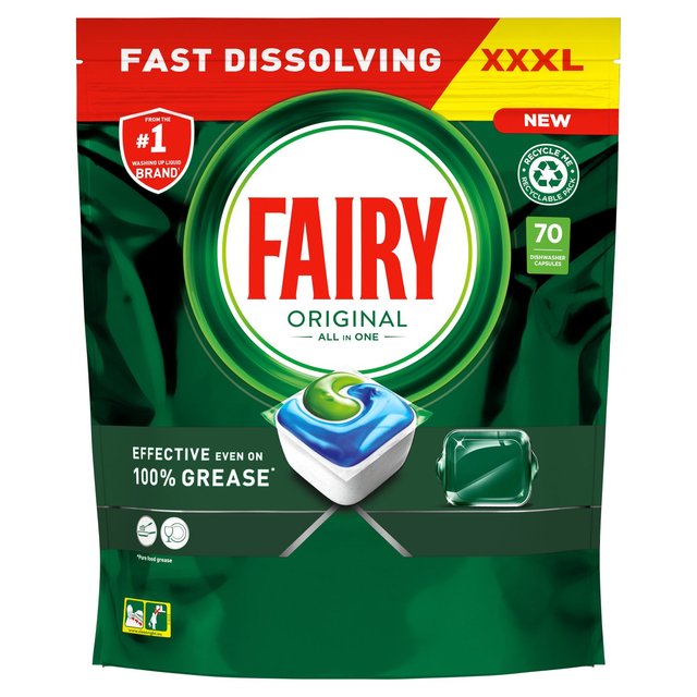 Fairy All In One Original Dishwasher Tablets, 70 Per Pack