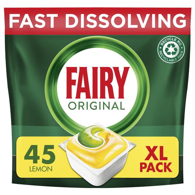 Fairy All In One Lemon Dishwasher Tablets, 45 Per Pack