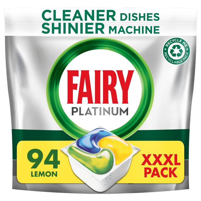 Fairy Platinum All in One Lemon Dishwasher Tablets, 94 Per Pack