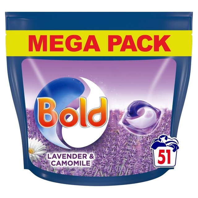 Bold All-in-1 Pods Washing Liquid Capsules Lavender & Camomile 51 Washes, 51 Per Pack