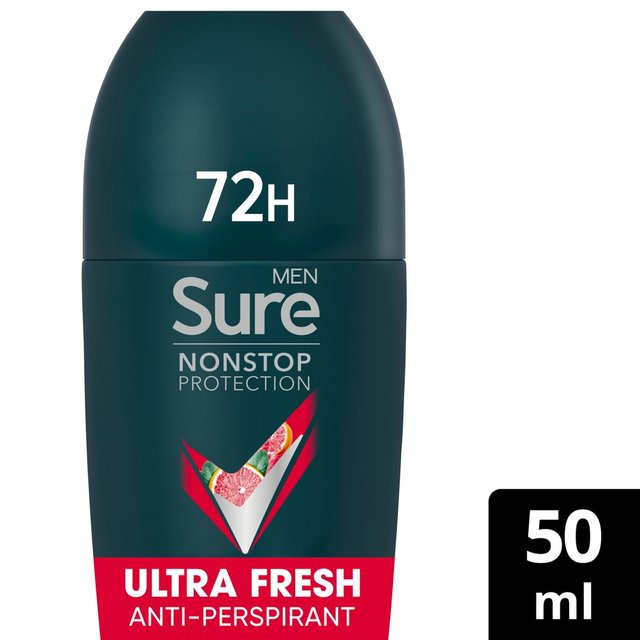 Sure Men 72hr Nonstop Antiperspirant Deodorant Roll On Ultra Fresh, 50ml