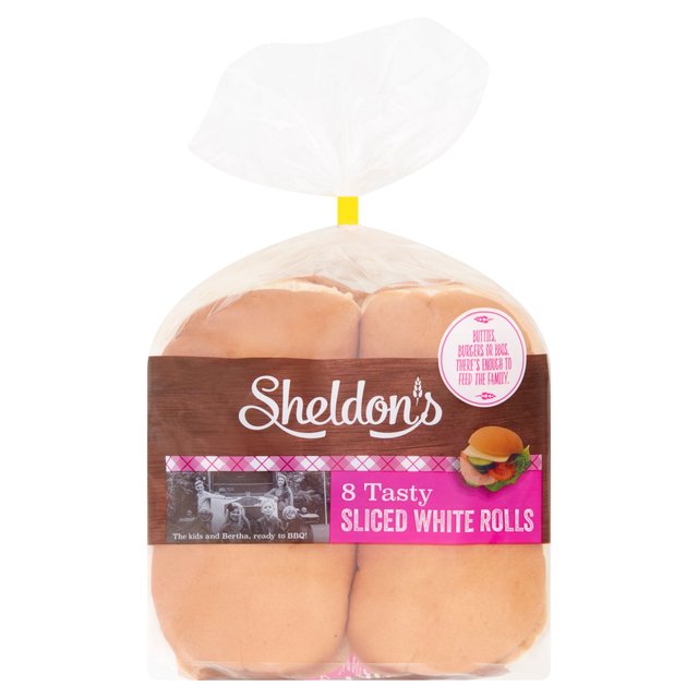 Sheldon’s 8 Sliced White Baps, 8 Per Pack