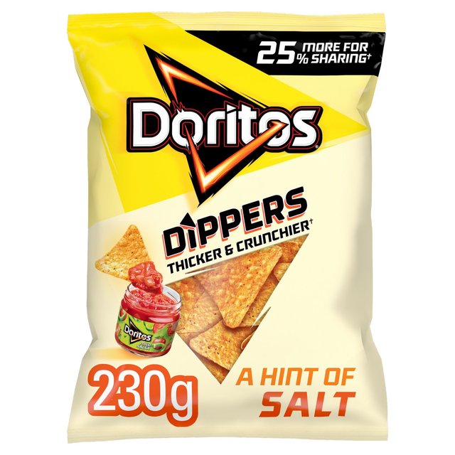 Doritos Dippers Hint of Salt Tortilla Chips Sharing Bag Crisps, 230g
