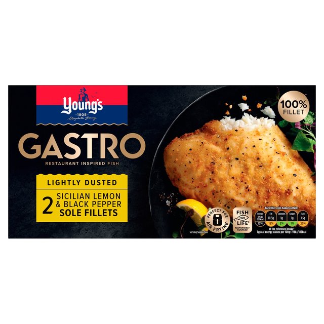 Young’s Gastro 2 Lightly Dusted Sicilian Lemon and Pepper Fillets, 280g