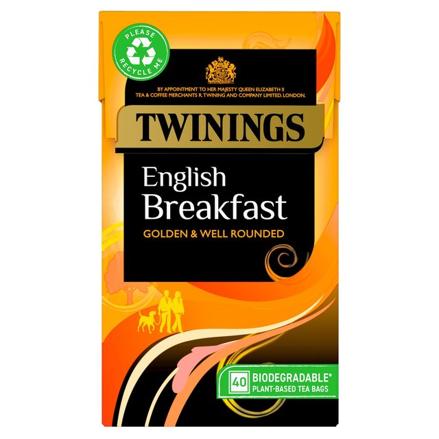 Twinings English Breakfast Tea With 40 Tea Bags, 40 Per Pack