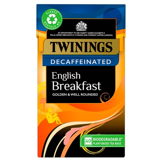 Twinings Decaffeinated English Breakfast Tea With 40 Tea Bags, 40 Per Pack