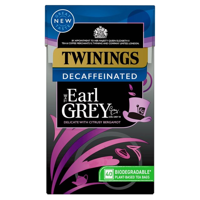 Twinings Decaffeinated Earl Grey Tea With 40 Tea Bags, 40 Per Pack