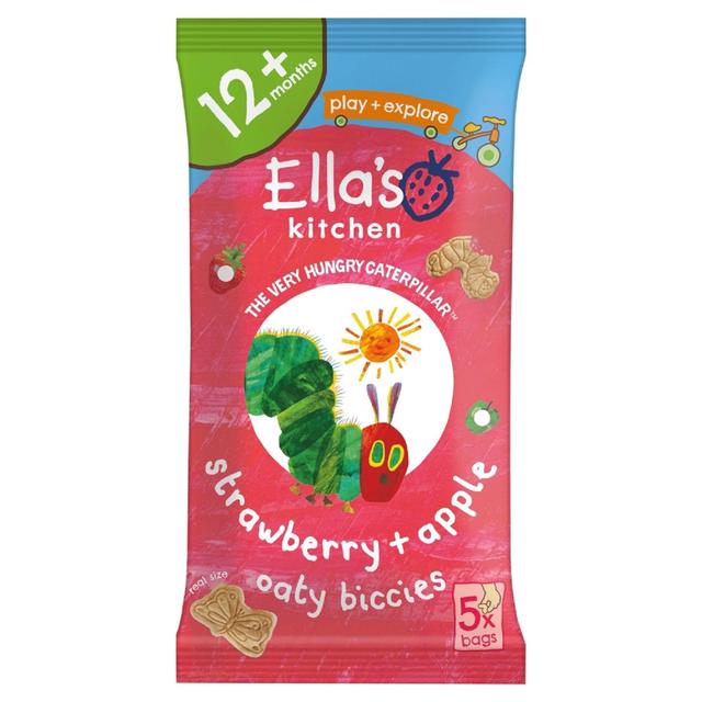 Ella’s Kitchen Strawberry + Apple Oaty Biscuits Multipack Snack 12+ Months