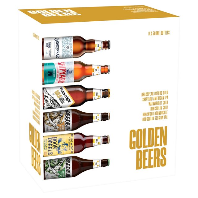 Marston’s Golden Beers Mixed Pack Ales Bottles, 6 x 500ml