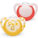 NUK Star Soother 6-18m Red & Yellow, 2 Pack