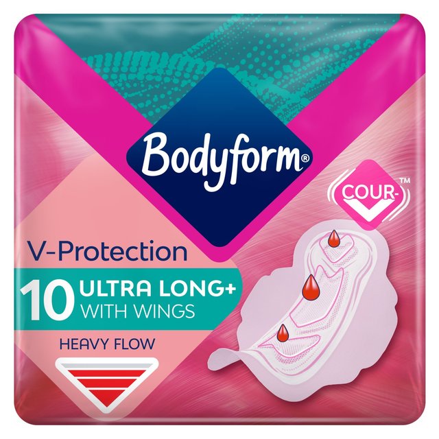 Bodyform Ultra Long Sanitary Towels Wings, 10 Per Pack