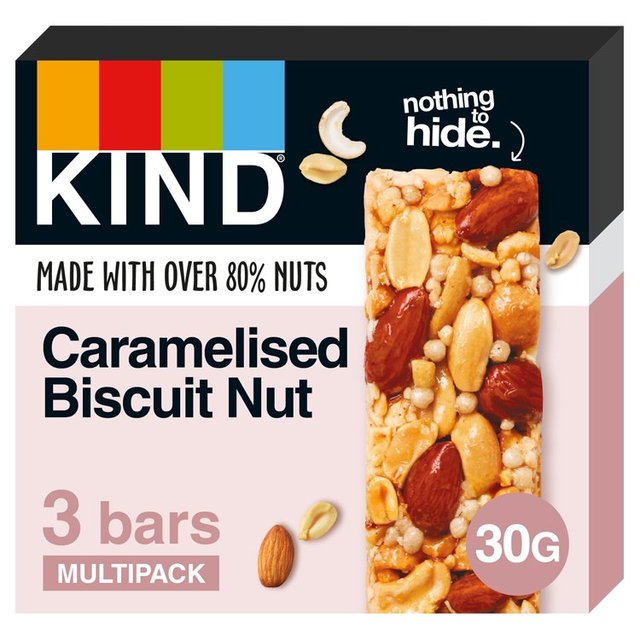 KIND Carmelised Biscuit Nut Multipack, 3 x 30g