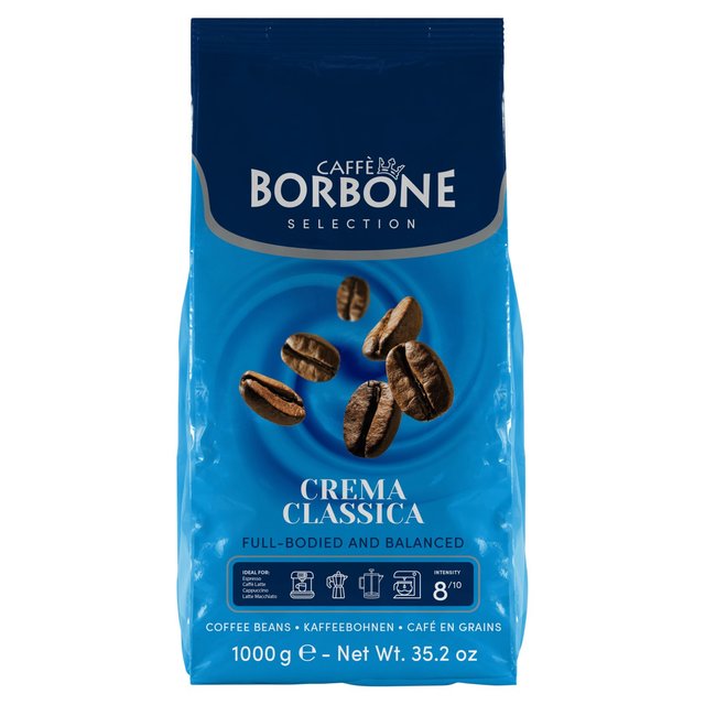 Caffe Borbone Crema Classica Intensity 8 Coffee Beans, 1kg
