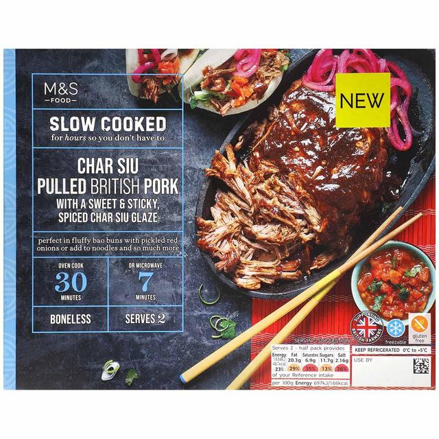 M & S Pulled Char Siu Pork, 555g