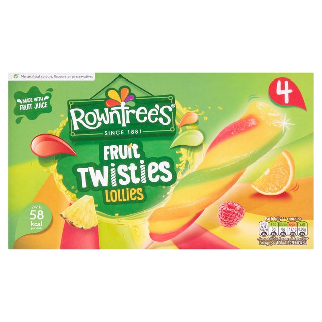 Rowntree’s Fruit Twisties Ice Lollies, 4 x 70ml