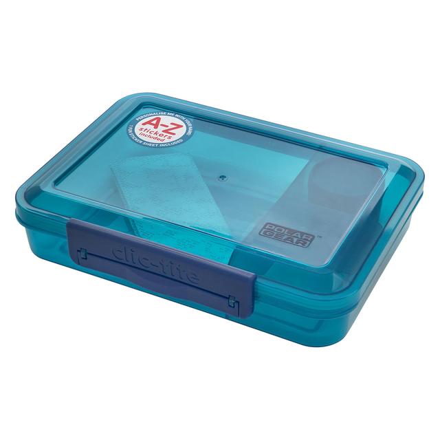 Polar Gear Kids Clic-tite Personalise A-Z Stickers Trio Lunch Box 1.1l Blue