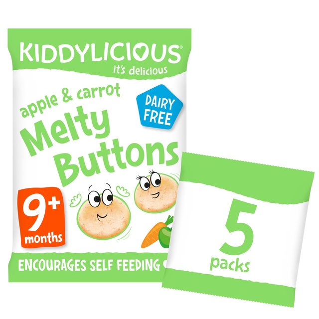Kiddylicious, Melty Buttons, Apple & Carrot, 5 x 6g